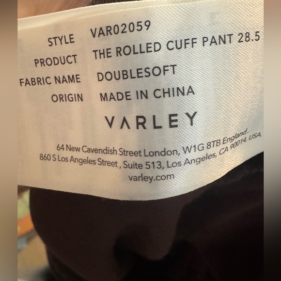 Varley DoubleSoft The Rolled Cuffed Pant 28.5 in Coffee Bean Large - Picture 10 of 10